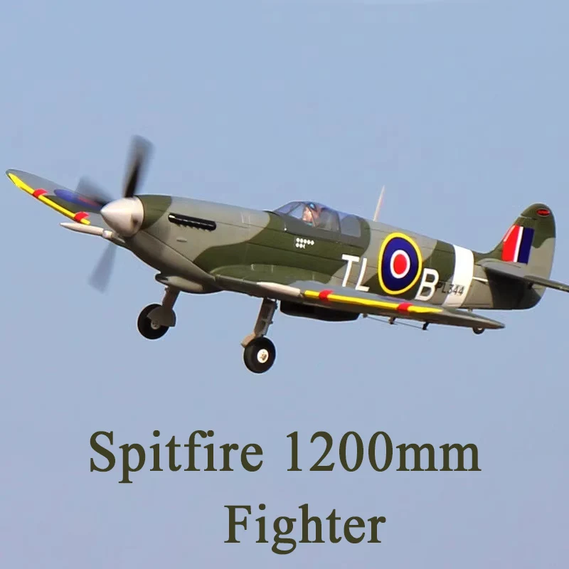 Dynam Spitfire โมเดลเครื่องบินรบ1200มม. สำหรับผู้ใหญ่ V3เครื่องบินบังคับวิทยุควบคุมระยะไกล