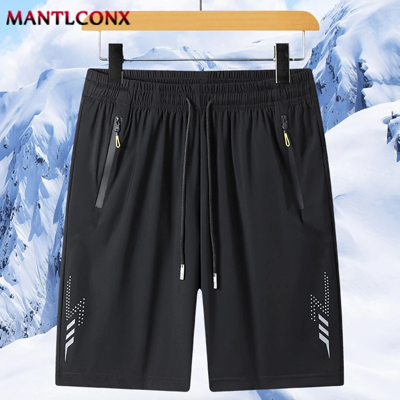 New Quick Dry Casual Men\'s Summer Shorts for Gym Training Workout Hiking Shorts Men Zipper Pockets Elastic Running Shorts Male