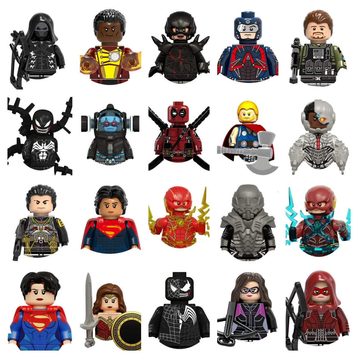 

Marvel puzzle game Deadpool Super Hero anime characters mini brick toys for children adult building blocks minifigures