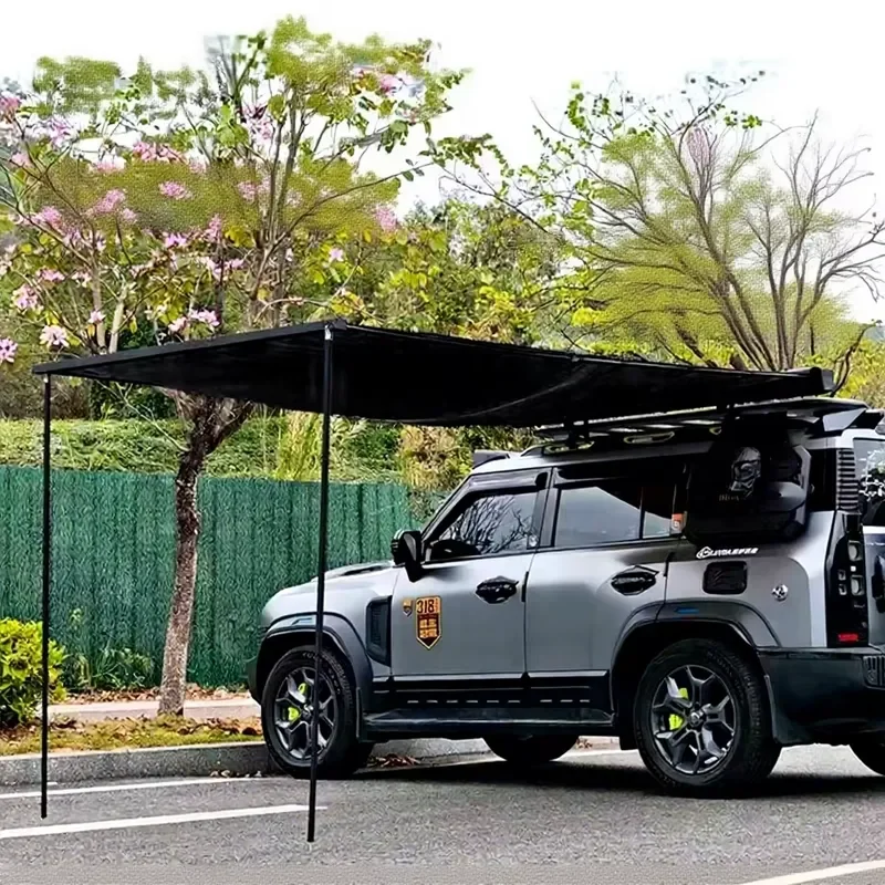 For Jetour T2 Specialized Aluminum Alloy Sky Tent Car Side Awning Sunshade Black Rubber Camping Modification Accessories