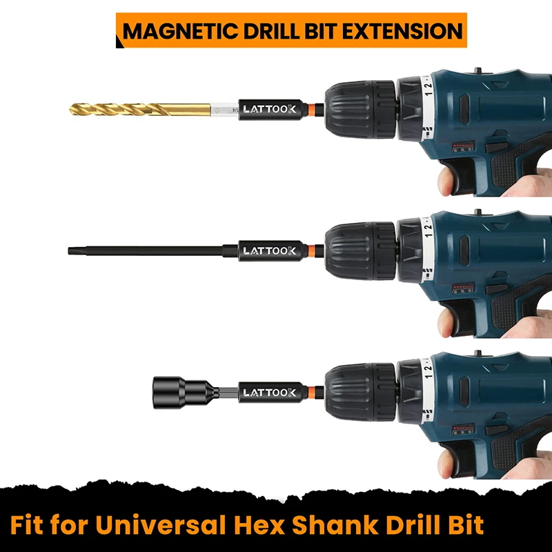 Extensión de broca de 5 uds., soporte de broca de liberación rápida de 1/4 pulgadas, mango de broca hexagonal magnético para controlador de impacto