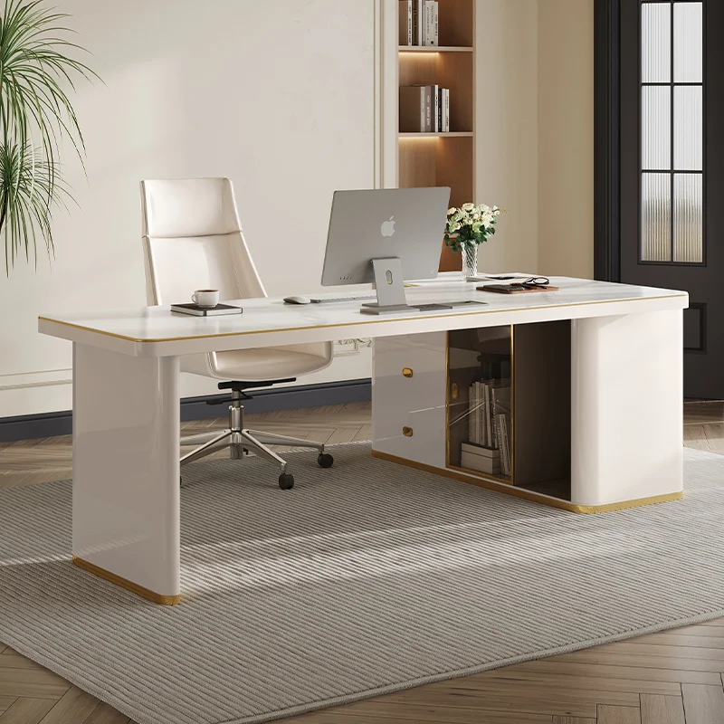L Shape Luxury Executive Desk Asthetic Drawers Drawers Bureaux Computer Desk Work Luxury Mesa De Escritorio Office Furniture - Image 4