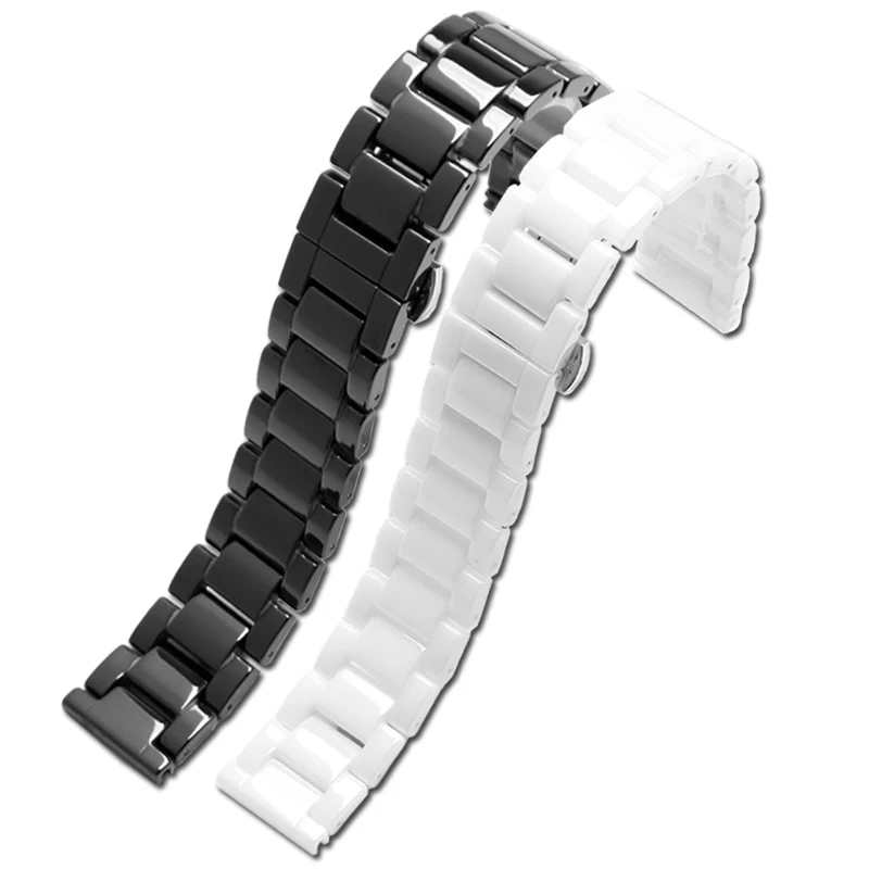 Suitable for MOVADO Mofantuo BOLD Museum Series Men\'s and Women\'s Watch Chain Quartz Watch Ceramic Black and White Watch Band