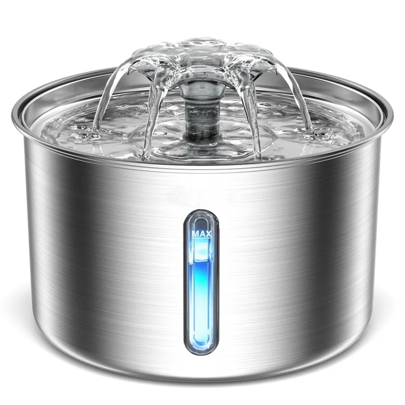 New Stainless Steel Pet Water Fountain Cat Fountain Automatic Water Dispenser Cat Drinking Water Smart Pet Supplies