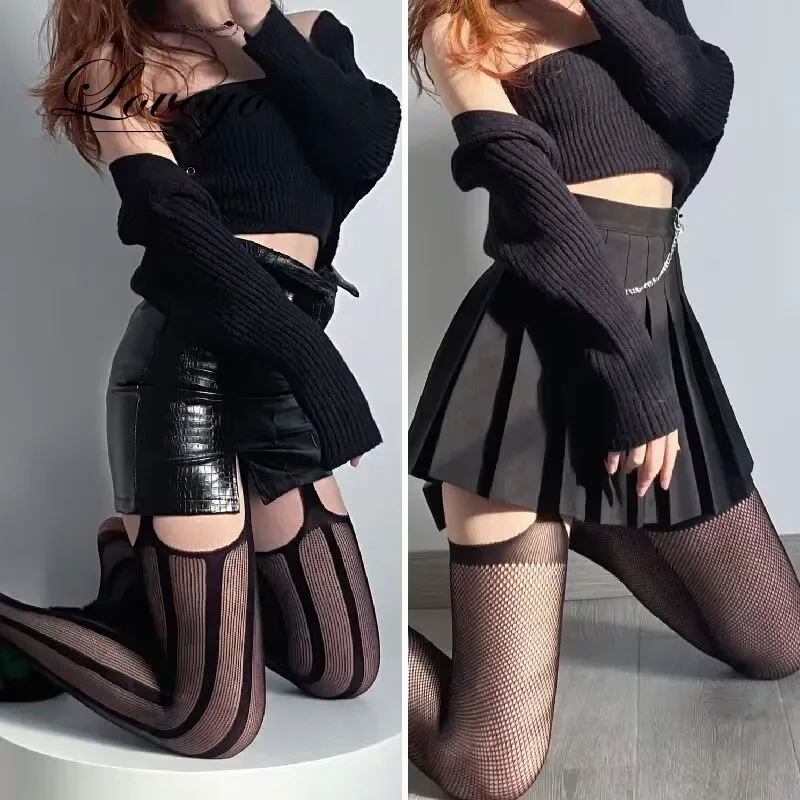 Sexy Open Crotch Mesh Tights Women Pantyhose Sexy Lace Stockings Black Collant Ouvert Femme Strumpfhose Transparent Lingerie