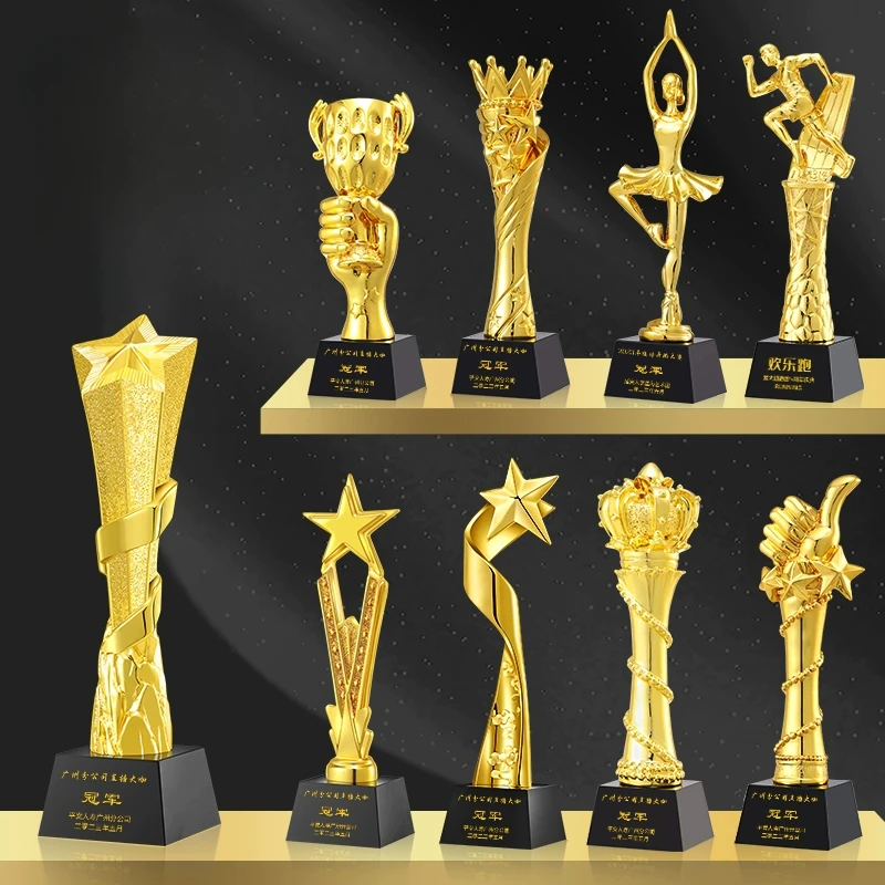 Gold-plated trophy Customized to make creativity High-end sports team Excellent staff champion Award Resin trophy Customized