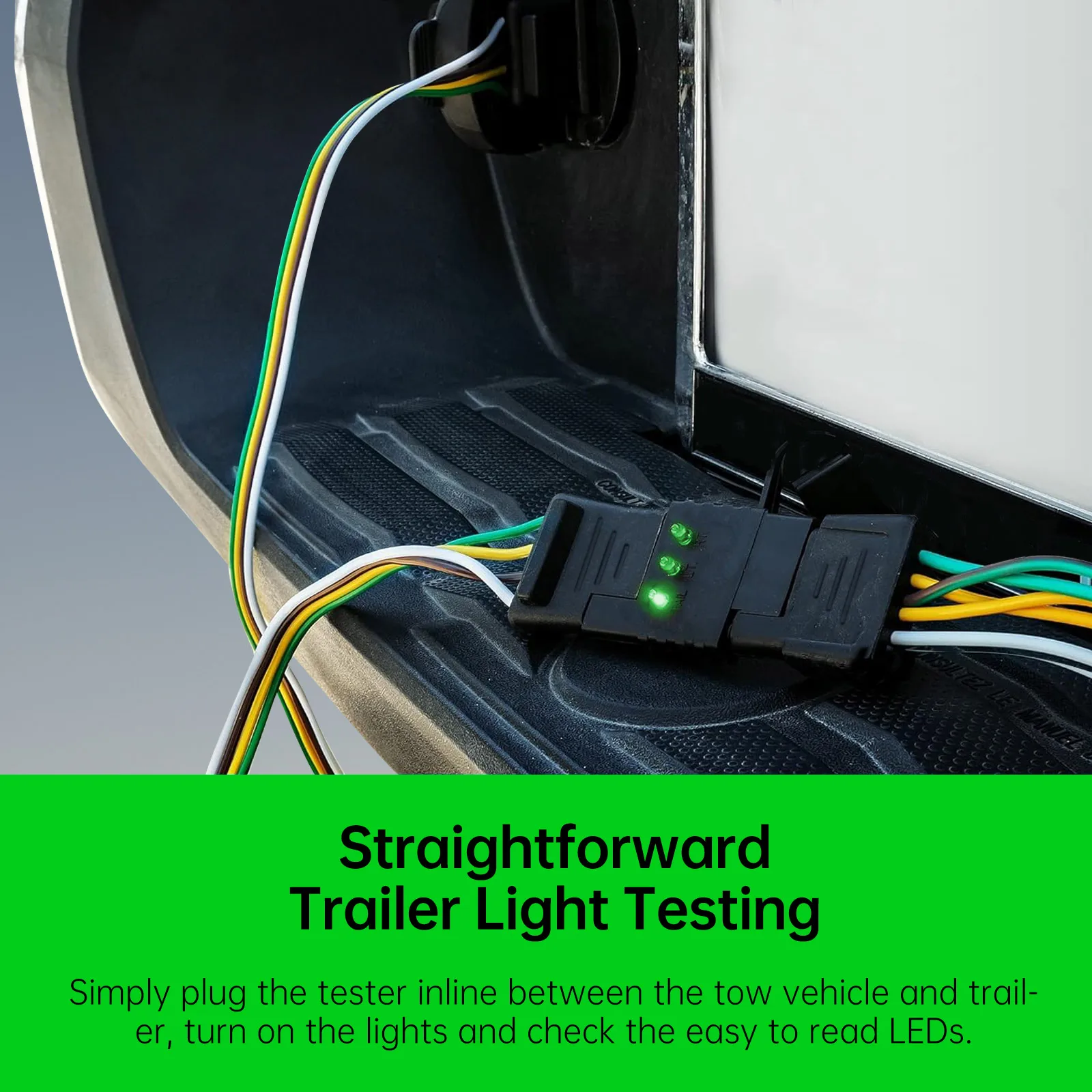 Car trailer wiring harness testing plug 4-pin trailer wiring harness tester, male and female 4-channel signal lamp head