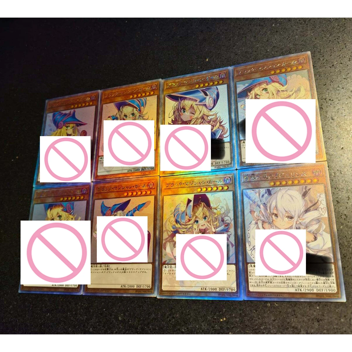 8Pcs/set Diy Self Made Yu-Gi-Oh! Black Magician Girl Collection Card Color Flash Ygo Black Magician Girl Anime Cards Gift Toys view 2