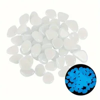 100pcs Glowing Garden Stones Resin Luminous Rocks for Pathways, Courtyards Flower Pots Nighttime Ambiance Glowing Garden Decor 3