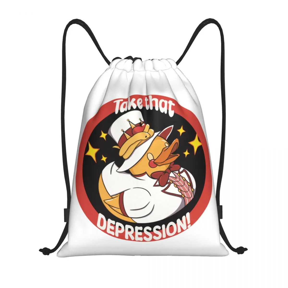 لوسيفر المطاط البط الرباط حقائب الظهر خفيفة الوزن هازبين أنيمي الرسوم المتحركة فندق رياضة الرياضة Sackpack أكياس للسفر