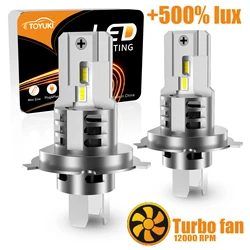 TOYUKI H4 9003 Led Headlight Bulb Turbo 1:1 12Pcs CSP 5530 High Low Beam for Audi Honda Car Motocycle 6000K 4300K 12V 24V 2Pcs