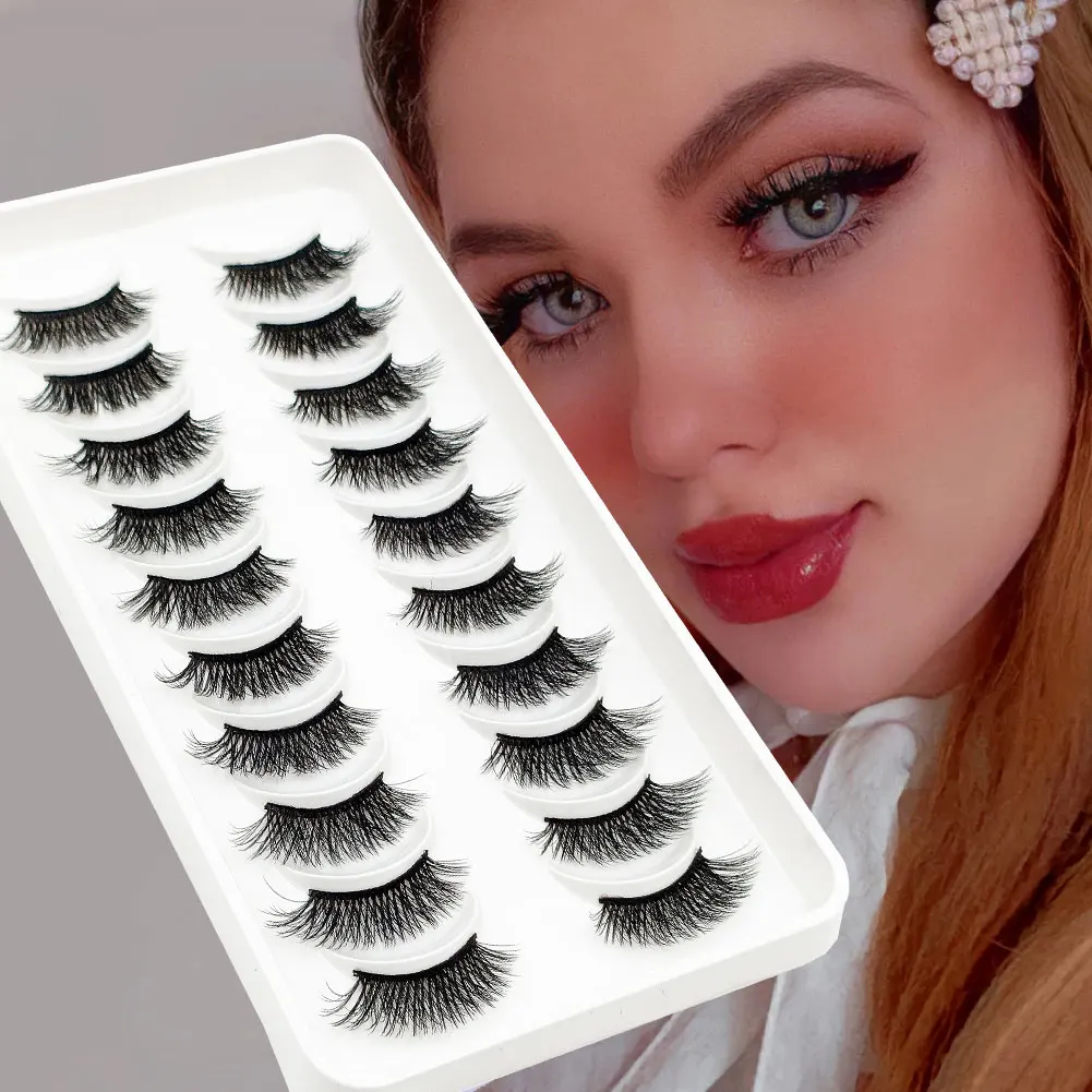 

New 10 Pairs Natural Half Eye False Eyelashes Fake Lashes Long Makeup 6d Mink Lashes Eyelash Extension Mink Eyelashes for Beauty