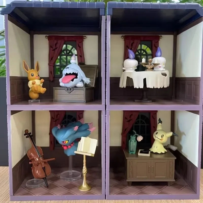 Re-Ment Pokemon Midnight Mystery House 2 Scena in miniatura Modello d'azione da collezione Scatola cieca Regalo a sorpresa in magazzino