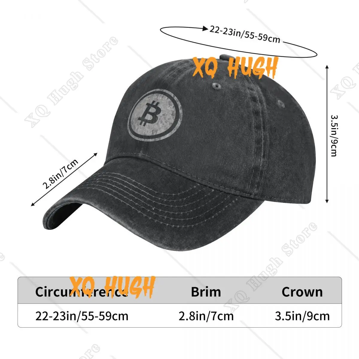 Bitcoin Crypto Digital Currency BTC Mining Coin Bitcon Men and Woman's Baseball Caps Adjustable Casual Cotton