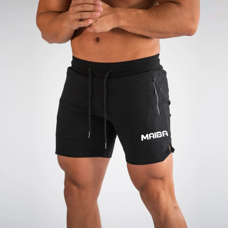 Double Zipper Fitness Shorts Men\'s New Running Shorts Men\'s Fitness Training Pants Summer Breathable Quick Drying Beach Shorts