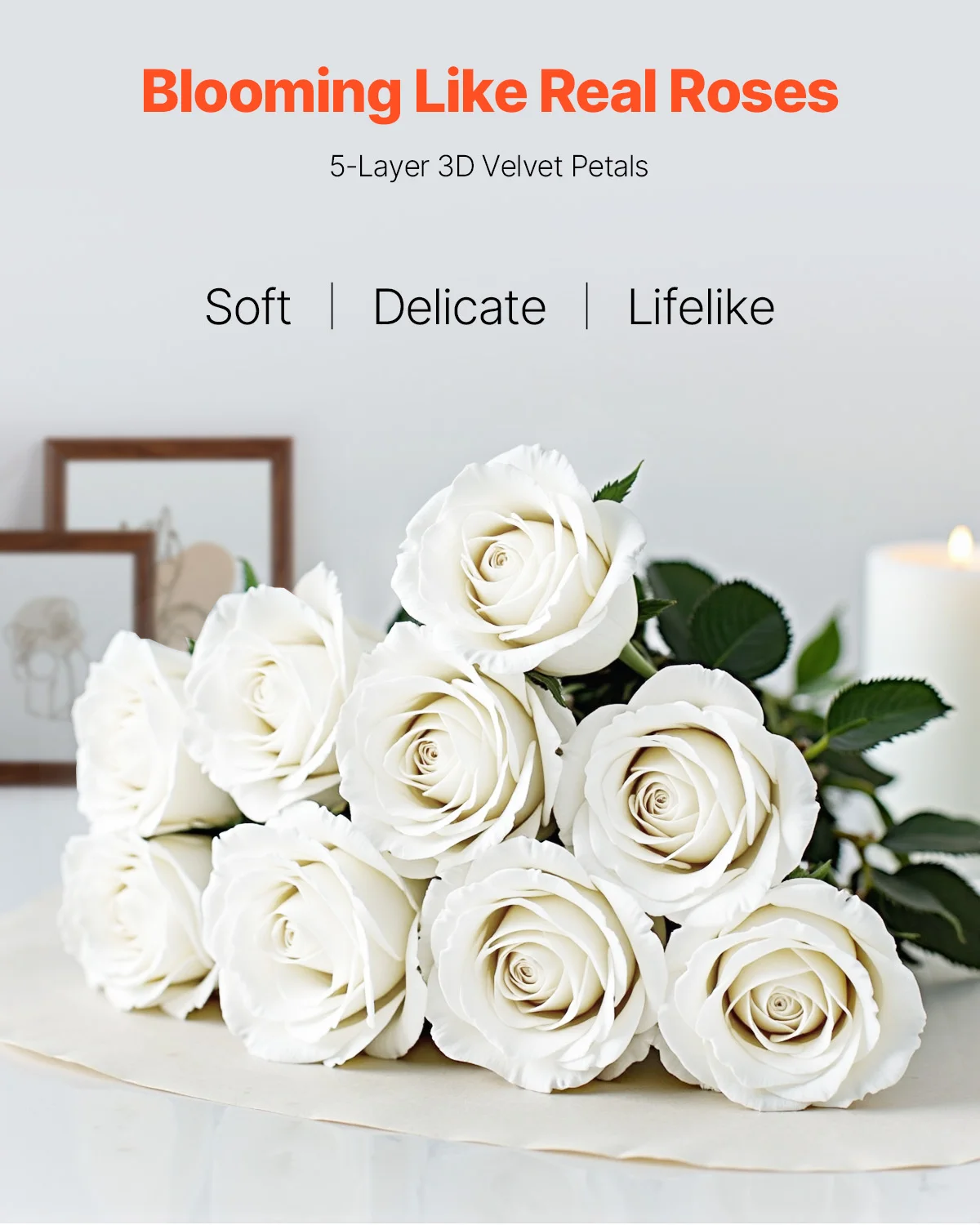 VEVOR Artificial Flowers 60/120/500pcs Real Looking White Foam Fake Roses Bulk White/Red Faux Bridal Shower for DIY Wedding