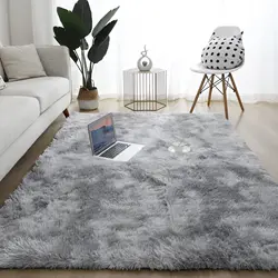 Alfombras grandes para sala de estar, sofás suaves, alfombra esponjosa gris para dormitorio, alfombra de piso peludo, alfombra de cabecera, decoración de habitación de niños