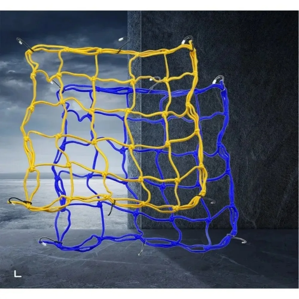 

40*40cm New for Motorcycle Adjustable Hook Heavy Duty Elastic Luggage Net Helmet Rack Fuel Tank Net