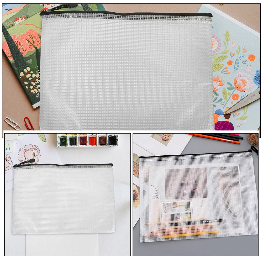 

15 Pcs Stationery Pouch File Bag with Zipper Organizer Zippers Files Folder Mesh Pouches Zippered