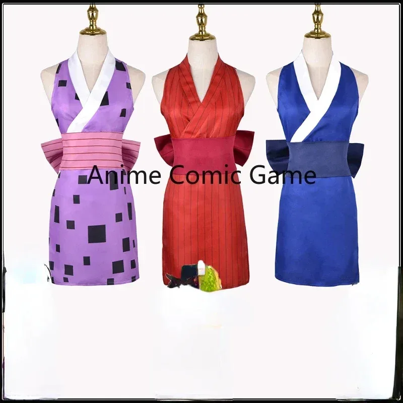 2025 en Stock Makio Suma Hinatsuru Tengen disfraz de Cosplay rojo azul púrpura falda Kimono japonés fiesta de Halloween para mujeres niñas