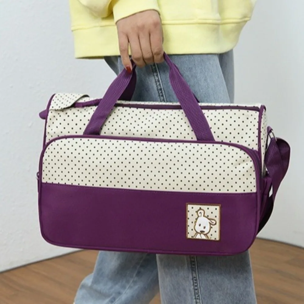 5 قطعة/المجموعة حقيبة الطفل سعة كبيرة للأم تغيير الوسادة متعددة الوظائف الوليد اكسسوارات حقيبة الأزياء الحقيبة زجاجة مستقلة