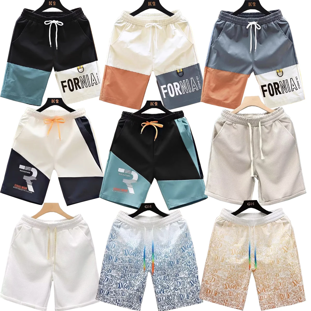 

Men's Casual Shorts Quick Drying Loose Summer ice Silk Shorts White Blue Other Color Styles Choose From