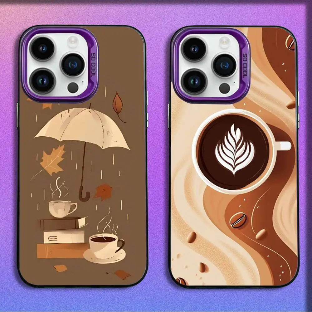 

Autumn Coffee Time Phone Case For iPhone 17,16,15,14,13,12,11,Pro,Max,Plus,E,SE4,Air,Mini Purple IMD Box