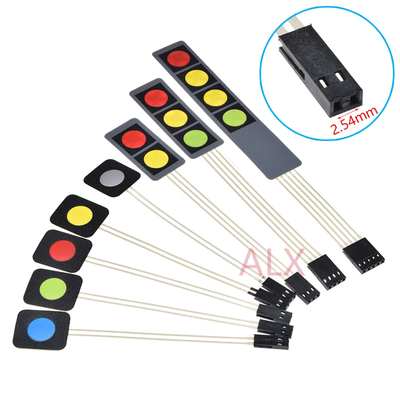 

2/5/10Pcs Matrix Membrane Switch Keypad 1/2/3/4 Key Red Green Gray Yellow Keyboard Board for Arduino DIY Single Key