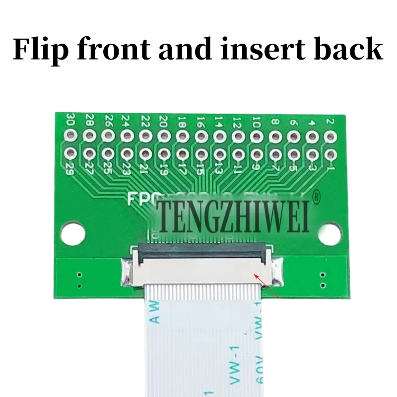 FPC adapter board 6P 10P 12P 30P 40P 50P Front insert and back press up and down 0.5MM seat son 2.54DIP test board