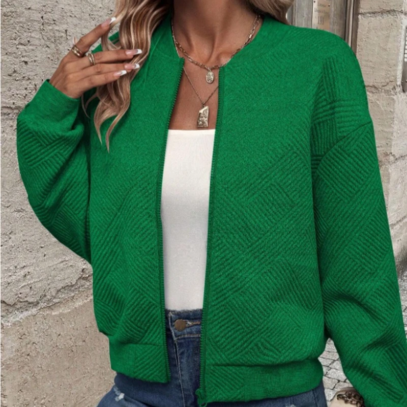 المرأة بلون جاكيت زيبرا مع البيسبول طوق عادية الخريف الشتاء موضة عبر الحدود التجارة الخارجية 2026 وصول جديد #6