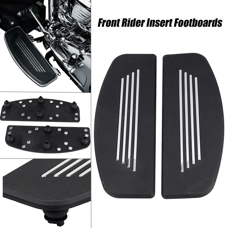 

1Pair Motorcycle Front Footrest Insert Foot Peg Trim For Street Electra Tri Road Glide Rider Foot Pedal Covers