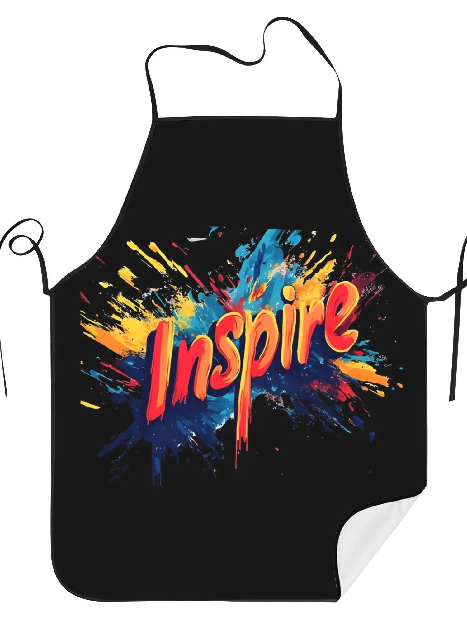 Inspirational Graffiti Art Kitchen Apron Colorful Paint Splash Design Linen Cooking Bibs Chef Aprons Multi Sizes Home Decor Gift