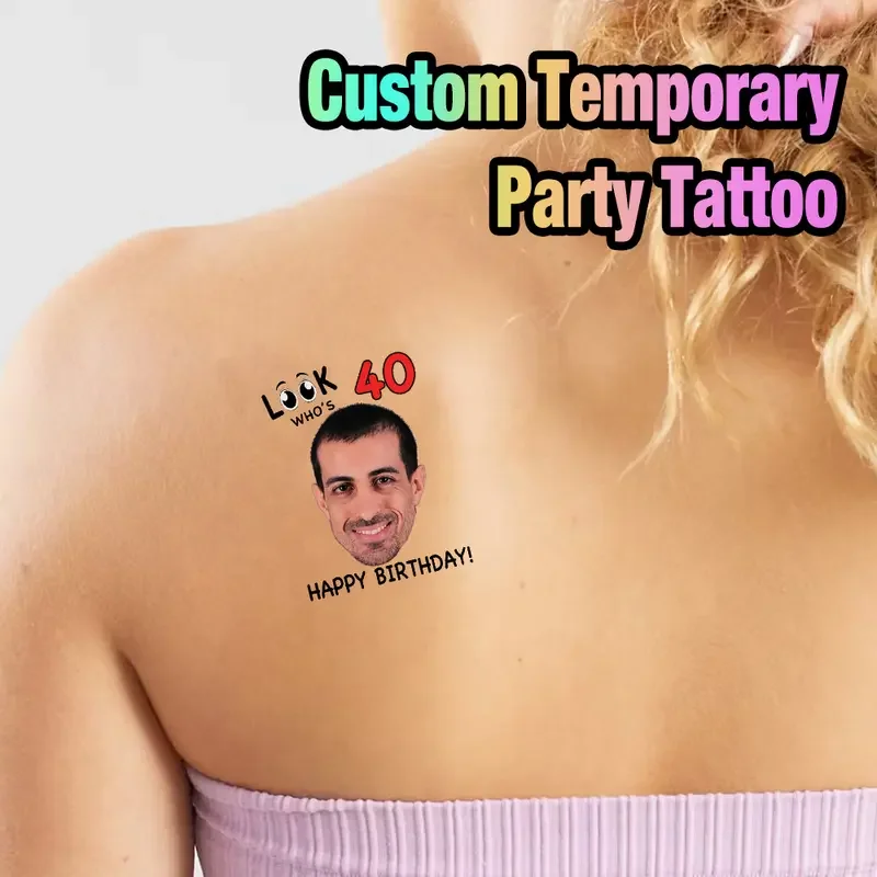 15 PCS custom birthday Party temporary tattoo sticker personalized age cute fun portrait Exclusive customization Birthday gift