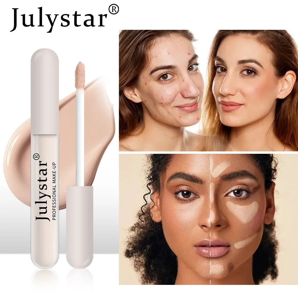 Julystar คอนซีลเลอร์ครีมกันน้ําคอนซีลเลอร์ปกปิดเต็มรูปแบบ Long Lasting Face Scars Acne Cover Smooth Moisturizing แต่งหน้า