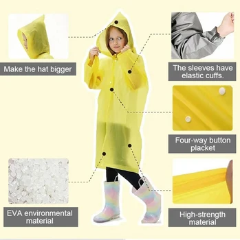 Raincoat Waterproof Raincoat Waterproof Poncho Infant Rain Coat for Boy Girl's Yellow Raincoat XYJ02