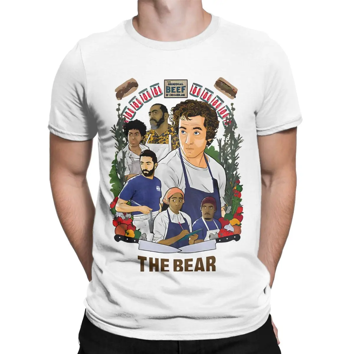 The Bear Tv Series T-Shirt Men Richie Anime Poster Novelty Pure Cotton Tees Round Neck Short Sleeve T Shirt Present merchandise