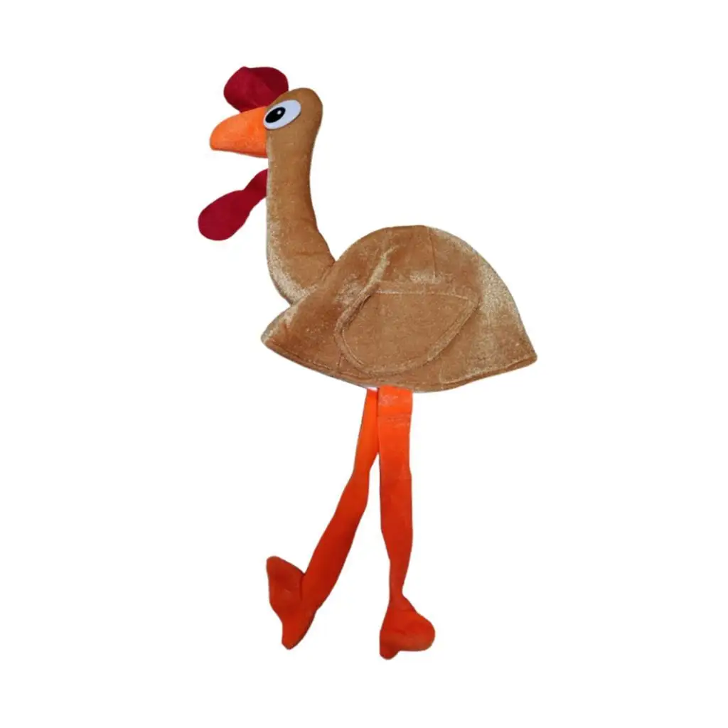 Roast Turkey Hat Costumes Accessories Funny Plush with Head Legs Photo Props for Festive Carnival Xmas Cosplay Woman Man
