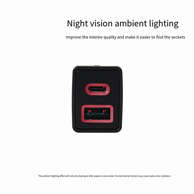 Super Sale Dual USB and Type C Ports QC3.0 Car Charger for Nissan Patrol Y60 Y61 Phone Charger Auto Adapter LED Light