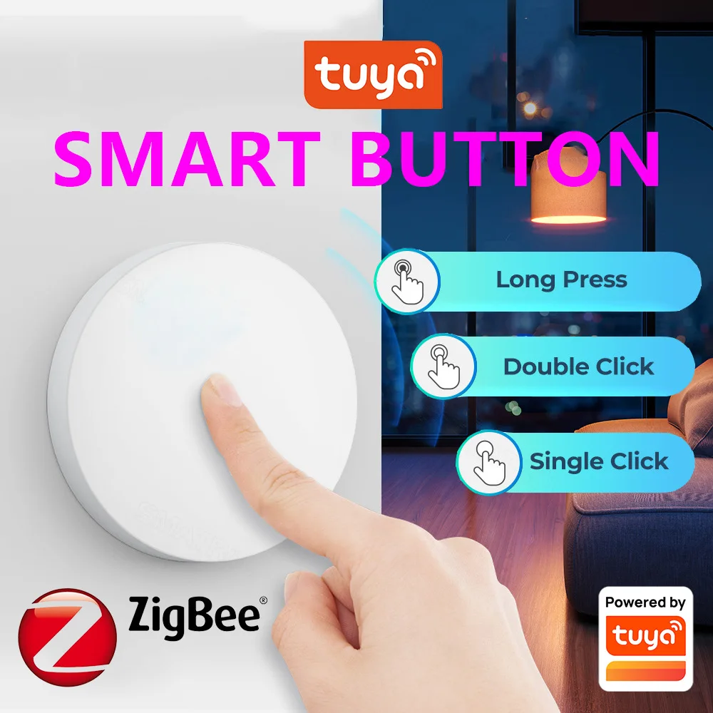 

Tuya smart zigbee one-click scene switch button scene panel smart home random sticker off light artifact