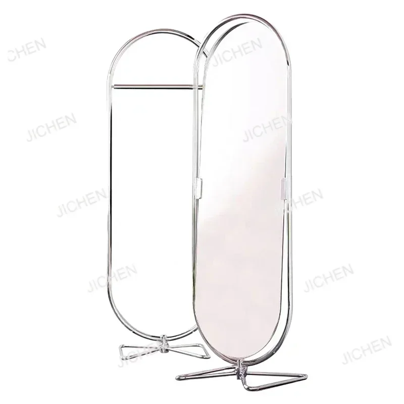 

Neu Magazine Rack Metal Shelf Vintage Hanger Rotating Floor Mirror