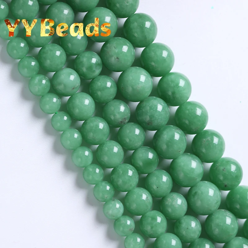 

6 8 10mm Natural Green Angelite Round Loose Beads for Jewelry Making Natural Stone Beads Diy Charms Bracelets Handmade 15"inch