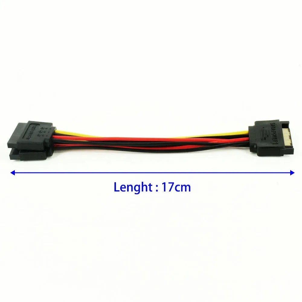 Coolcirc SATA Power Y Splitter Cable | 15Pin Male to 2 Female Extension | 20cm High Quality for Dual HDD/SSD Power Supply image 6