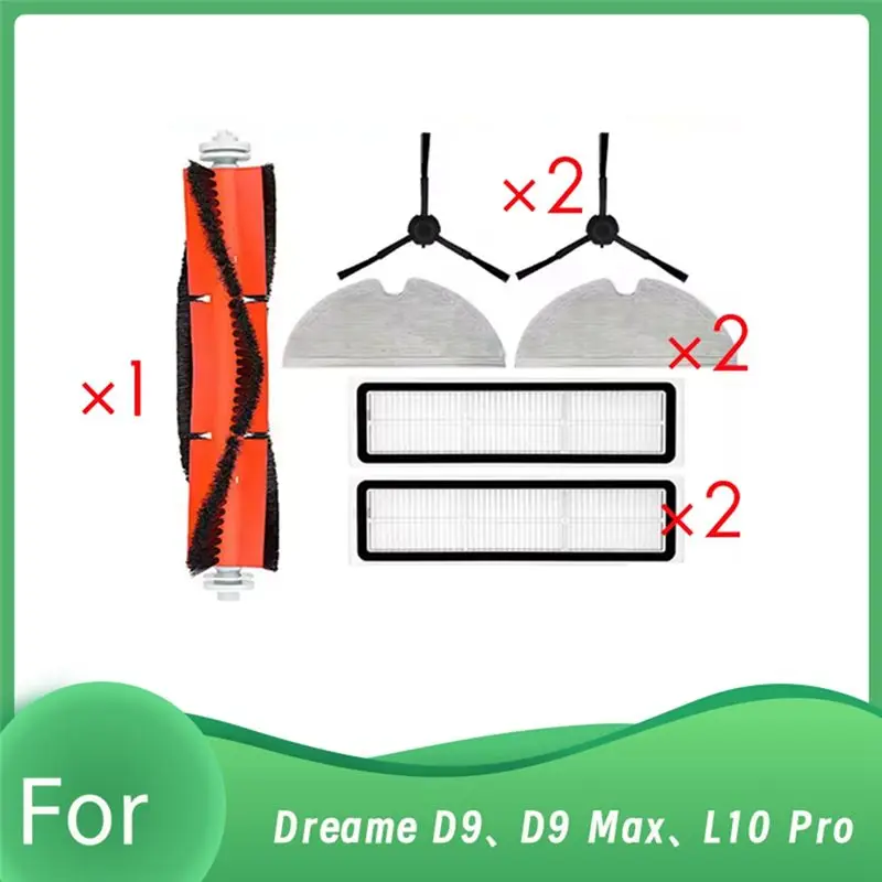 B98A For Dreame D9 D9 Max L10 Pro Robot Vacuum Accessories Kit Main Side Brush Mop Filter Spare Parts