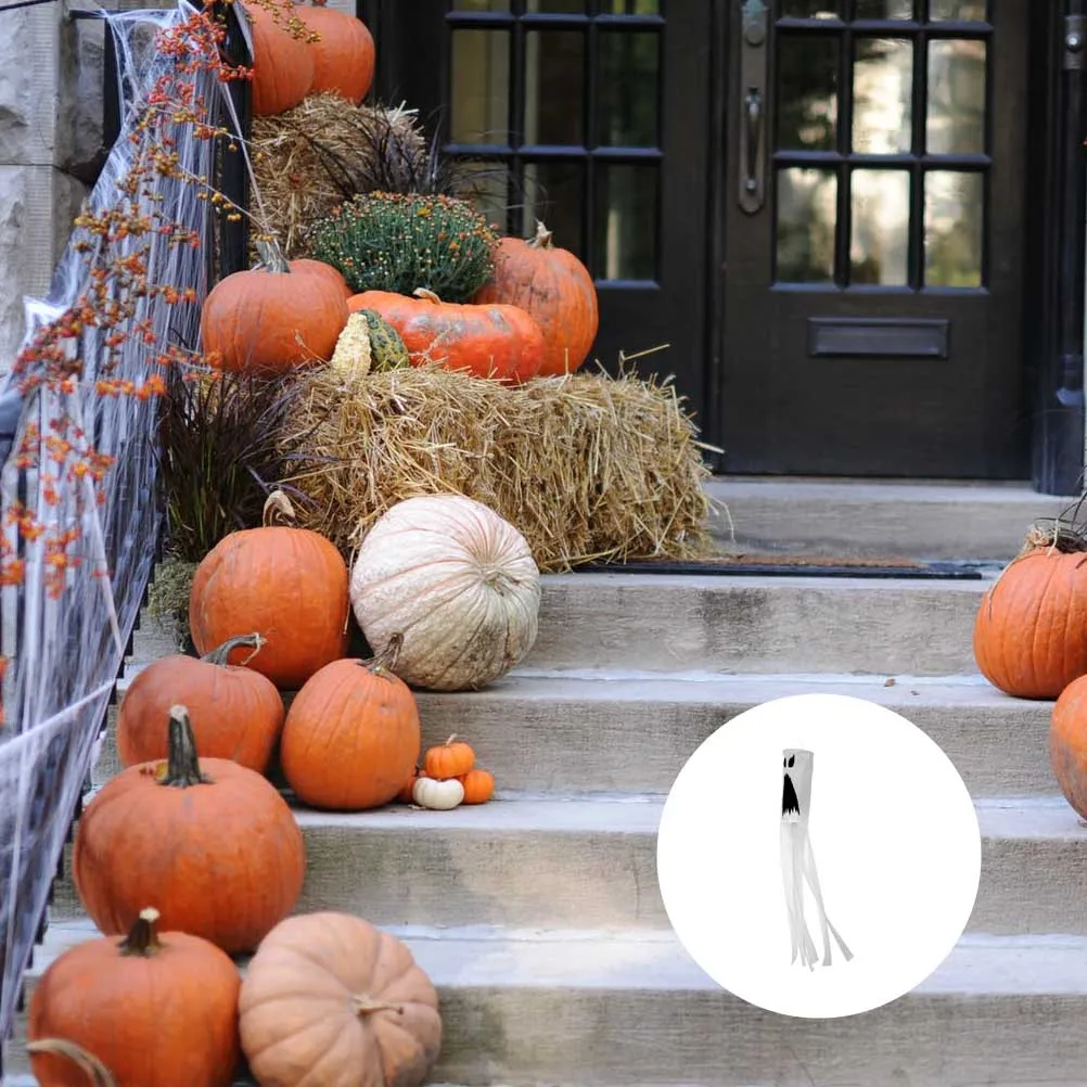 

Angry Spirit Windsock Halloween Horror Pattern Lightweight Waterproof Ghost Hanging Windsock For Outdoor Decorations
