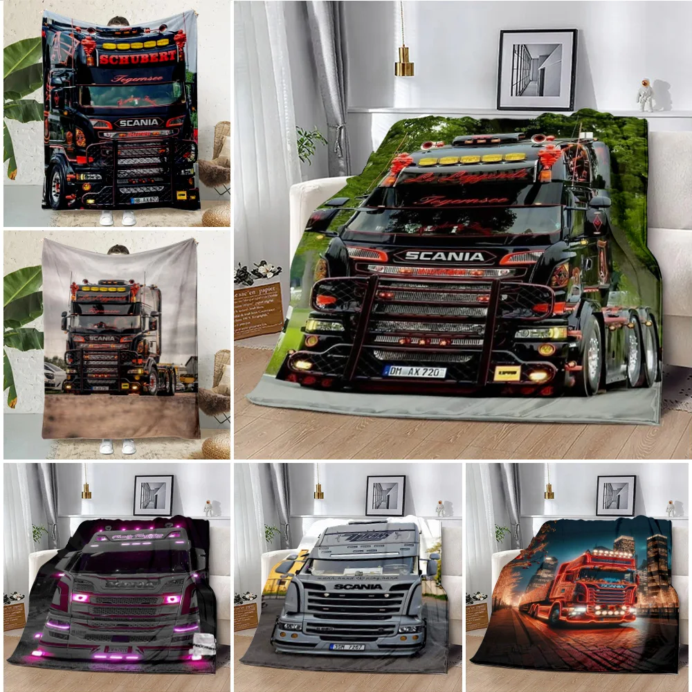 ScaniaS TruckS Printed Blanket Picnic Blankets Warm Blanket Soft and Comfortable Blanket Home Travel Birthday Gift