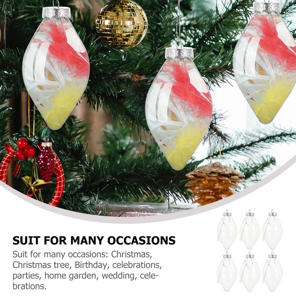 

24Pcs Plastic Fillable Christmas Ornament Clear Bulb Candy Box Xmas Tree Hanging Ball Holiday Party Decoration