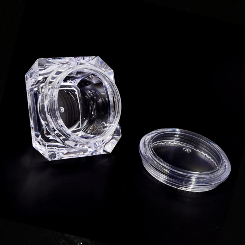 10pcs Clear Plastic Empty Box Diamond Shaped Mini Container Makeup Jar For Cosmetic Nail Jewelry Storage 5ML Empty Jars Mini Pot