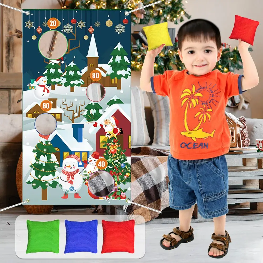 voor volwassenen kinderen kerstboom sneeuwpop veilig gooien gooien banner kerst gooien spel vlag spelen zitzakken buiten speelgoed