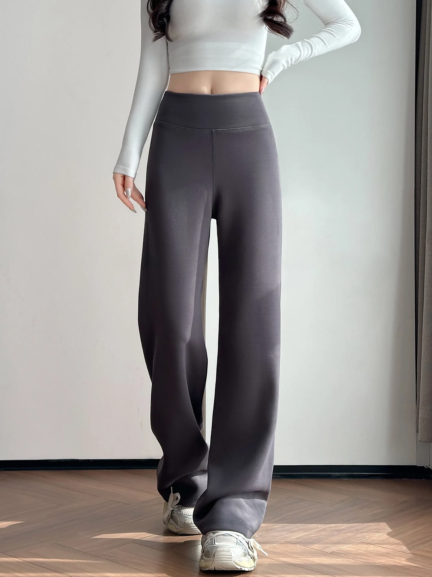 

Широкие брюки для женщин, повседневные, с высокой талией, прямые, для йоги, мягкие, удобные, новинка весеннего сезона.