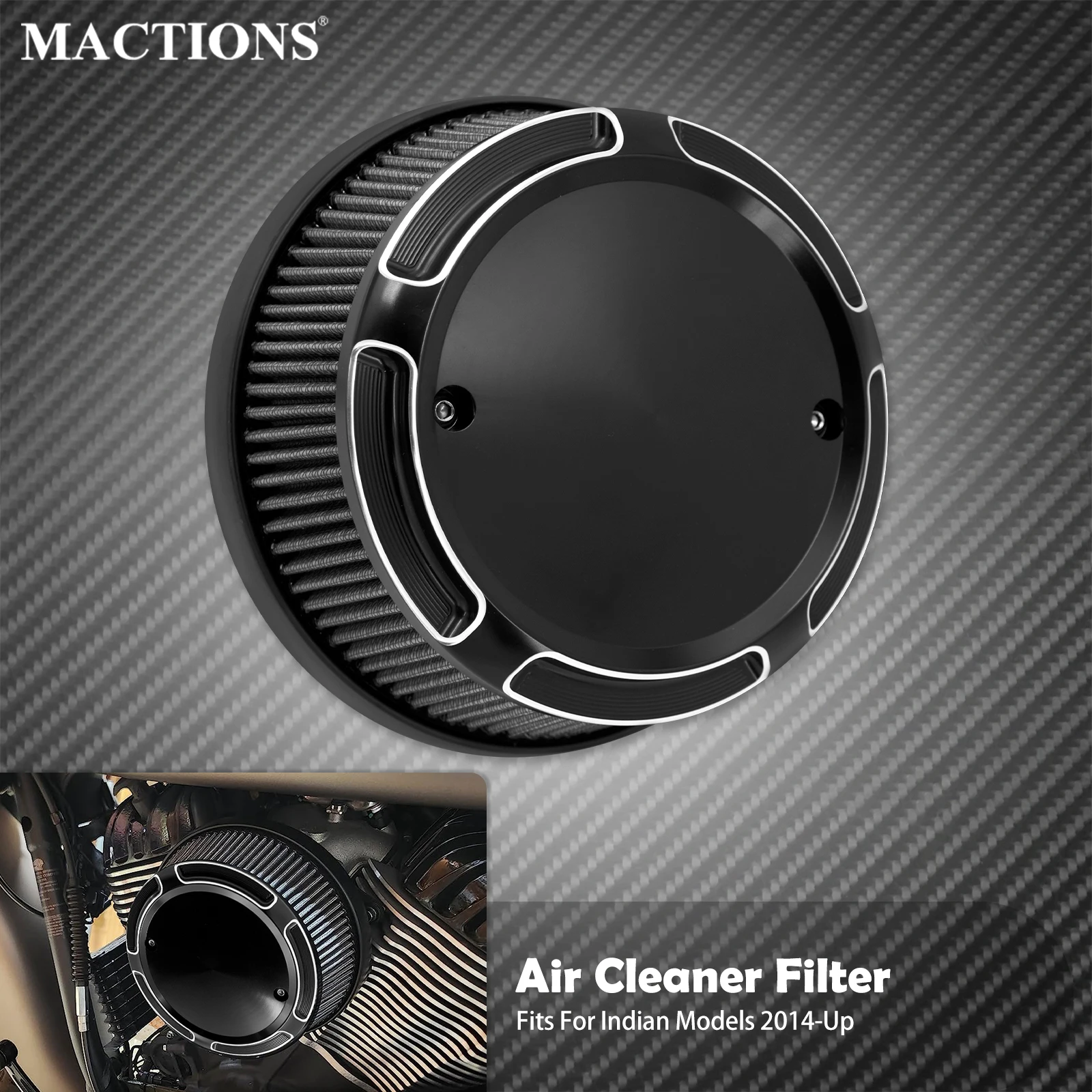 Motorcycle Air Cleaner Filter High Flow Air Intake For Indian Vintage Roadmaster Chief Chieftain Dark Horse Classic 2014-22 2023